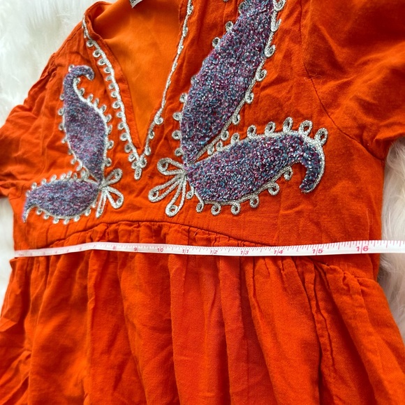 Anthropologie like Japanese Soulberry Bright Fun V-neck Orange Purple Dress - Picture 10 of 12